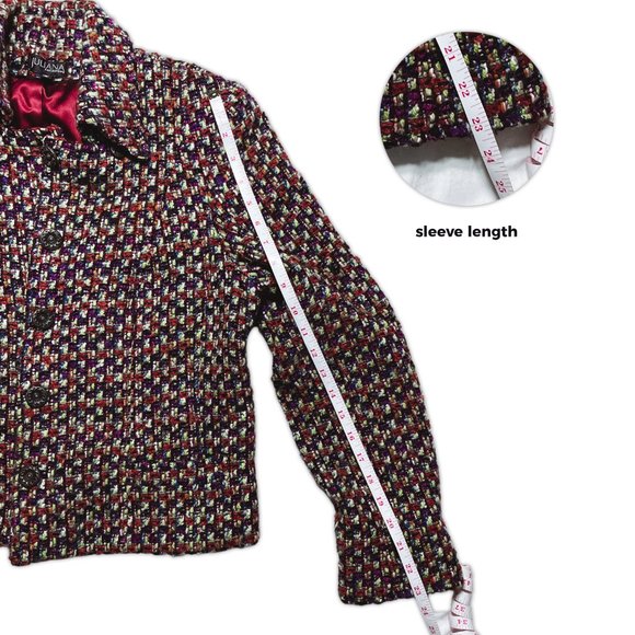 Juliana Collezione Women's Confetti Burgundy Blazer - Size 8 - Picture 7 of 7